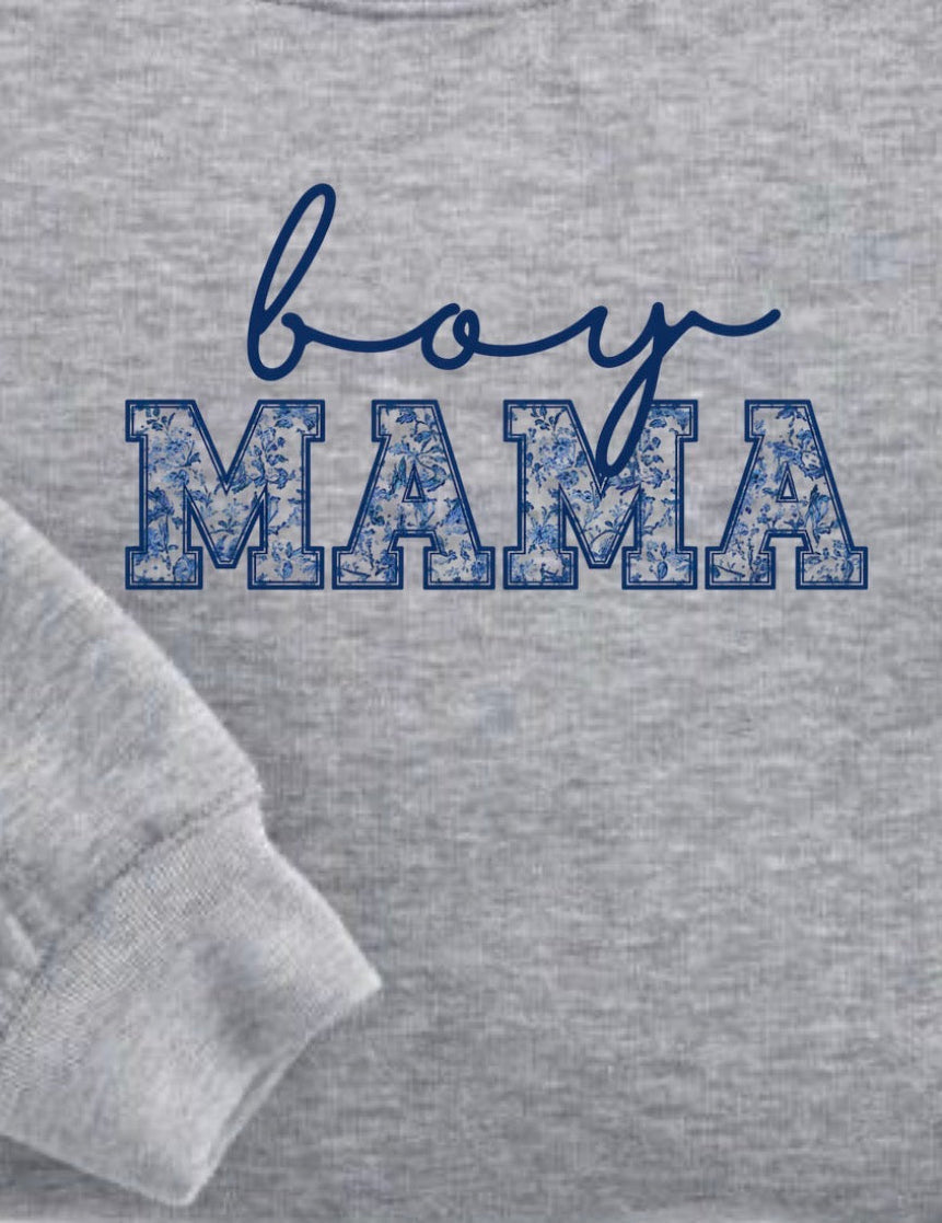 Boy Mama Script Crewneck | Cozy Mom Sweatshirt | Graphic Sweatshirt