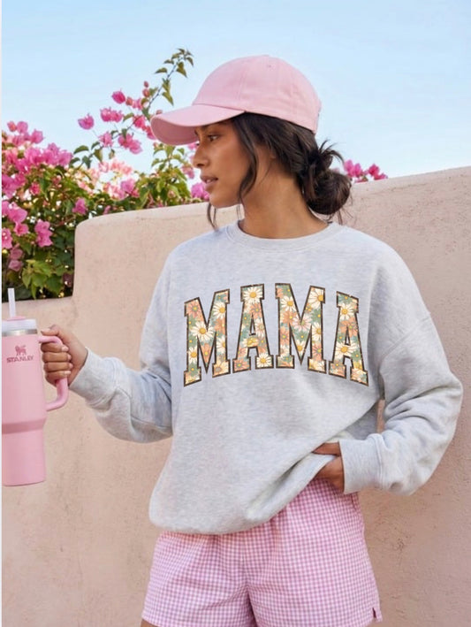 Floral Mama Crewneck | Graphic Sweatshirt | Cozy Unisex Pullover