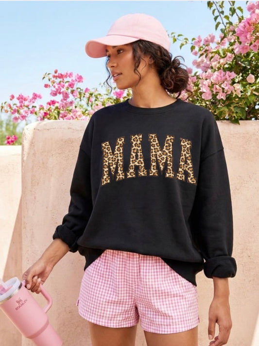 Leopard Mama Crewneck | Graphic Sweatshirt | Cozy Unisex Pullover