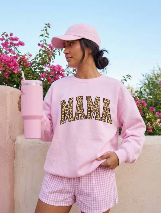 Leopard Mama Crewneck | Graphic Sweatshirt | Cozy Unisex Pullover